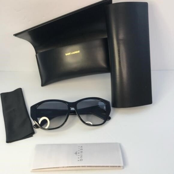 💯 - New Authentic SAINT LAURENT SLM8/F Sunglasses Black - Picture 10 of 13